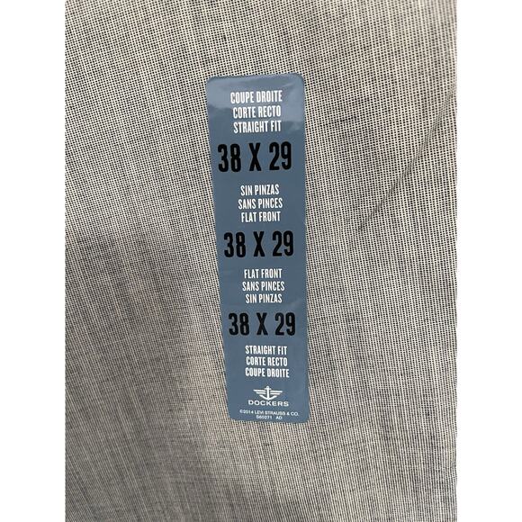 Dockers Pacific Collection 38X29 Gray Check Field Khaki Flat Front Pants NEW - Picture 6 of 10